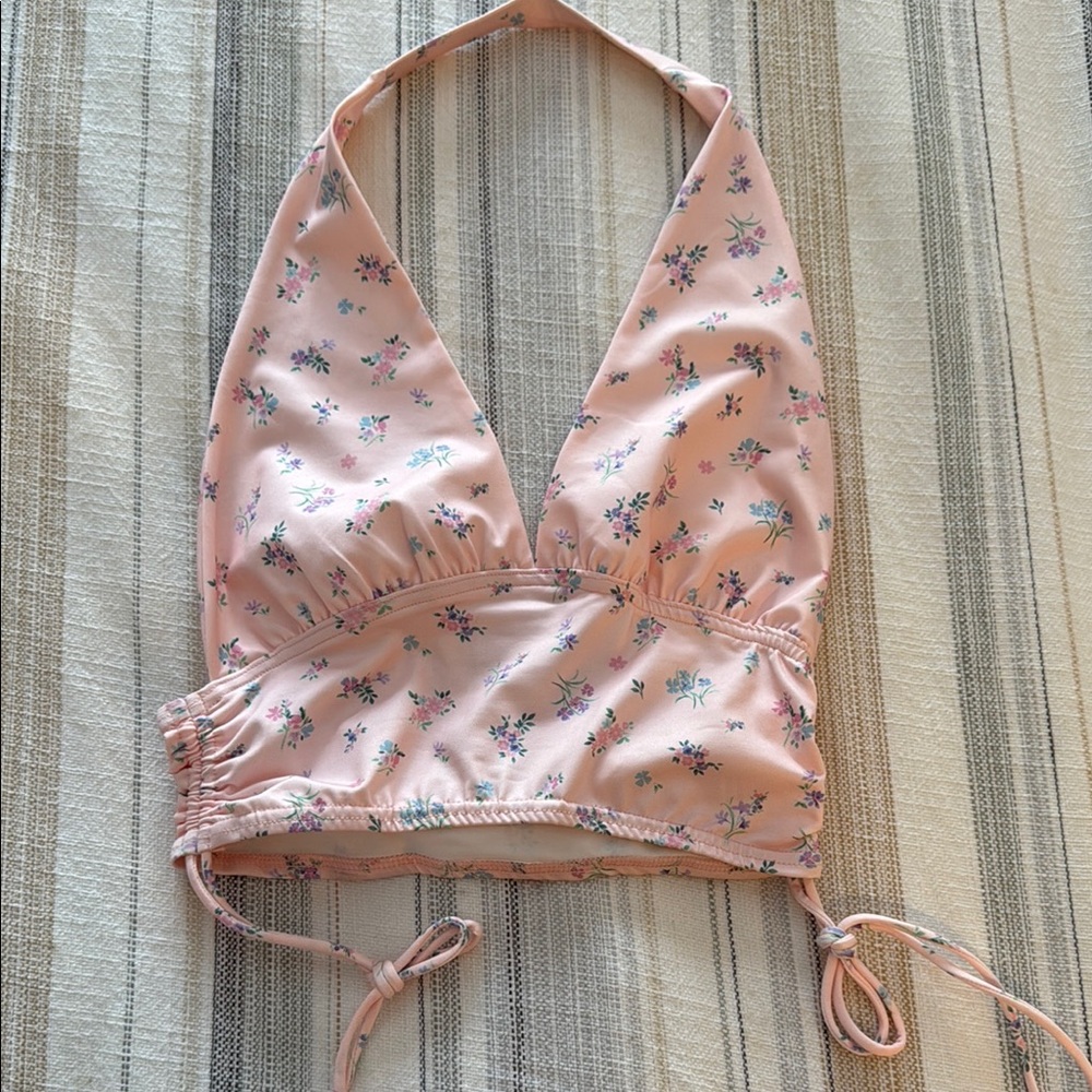 Floral Halter Top in Pink
